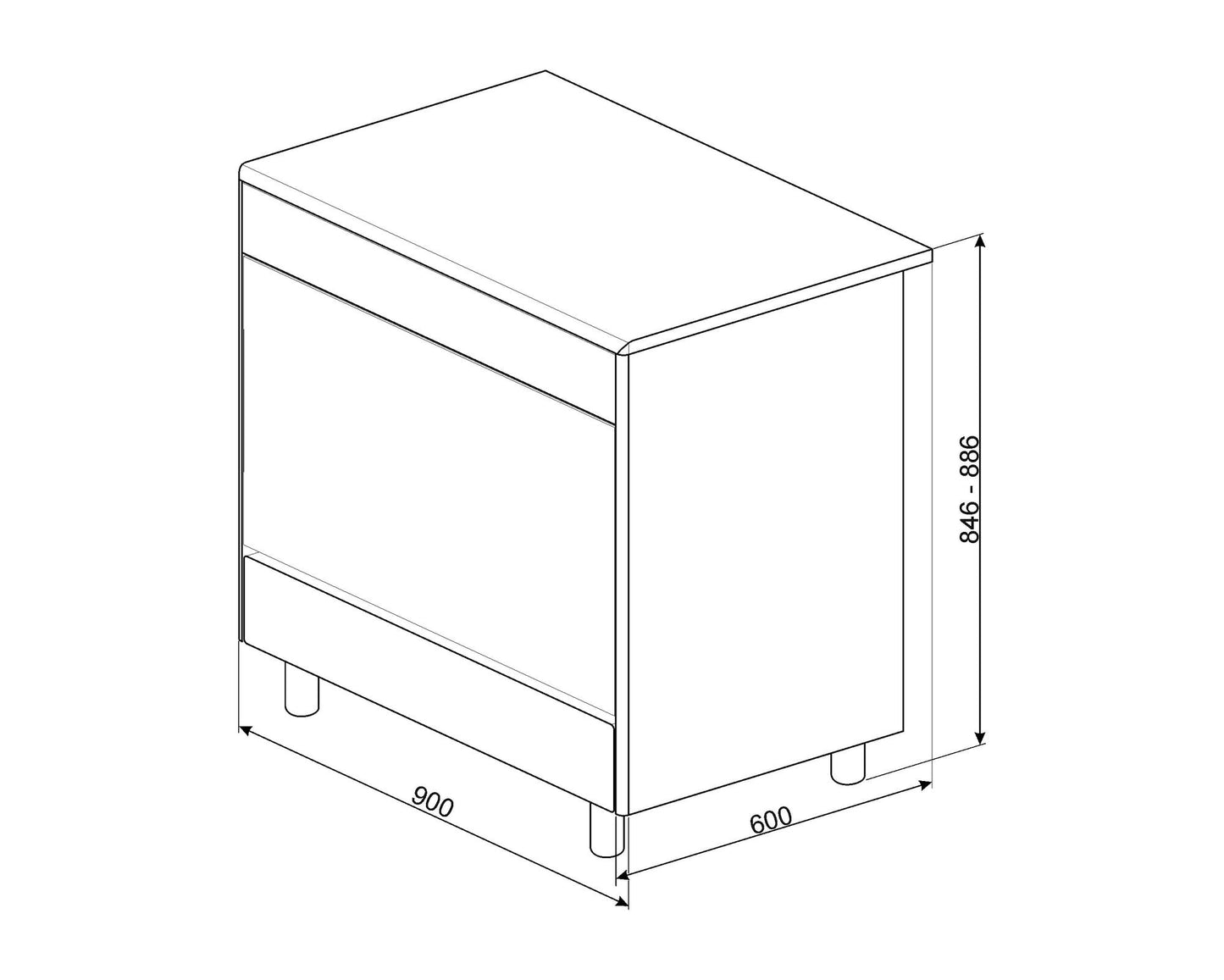COCINA SMEG MIXTA 90CM SX91M9AR