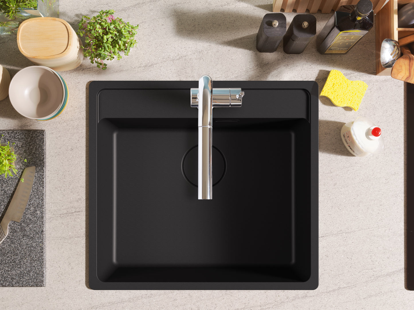 BACHA FRANKE MARIS BLACK MATT FRAGRANITE  MRG-610-52TL