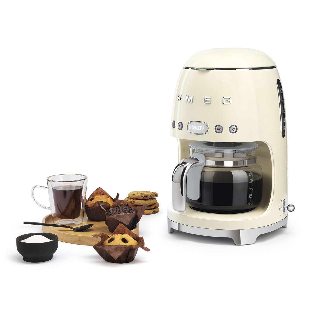 CAFETERA DE FILTRO SMEG 50'S RETRO STYLE CREMA DCF02CRAR
