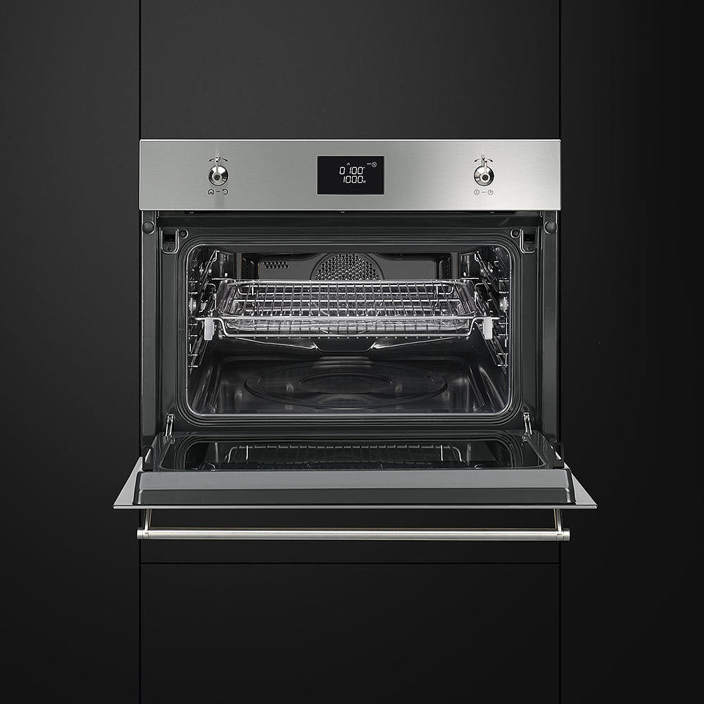 HORNO SMEG COMBINADO MICROONDAS 60CM SF4390MCXAR