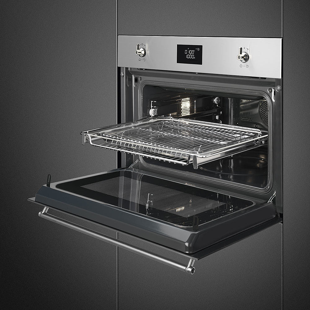 HORNO SMEG COMBINADO MICROONDAS 60CM SF4390MCXAR