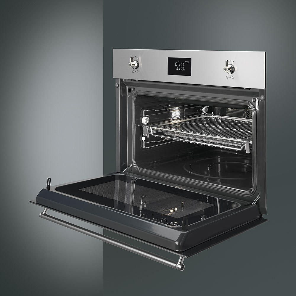 HORNO SMEG COMBINADO MICROONDAS 60CM SF4390MCXAR