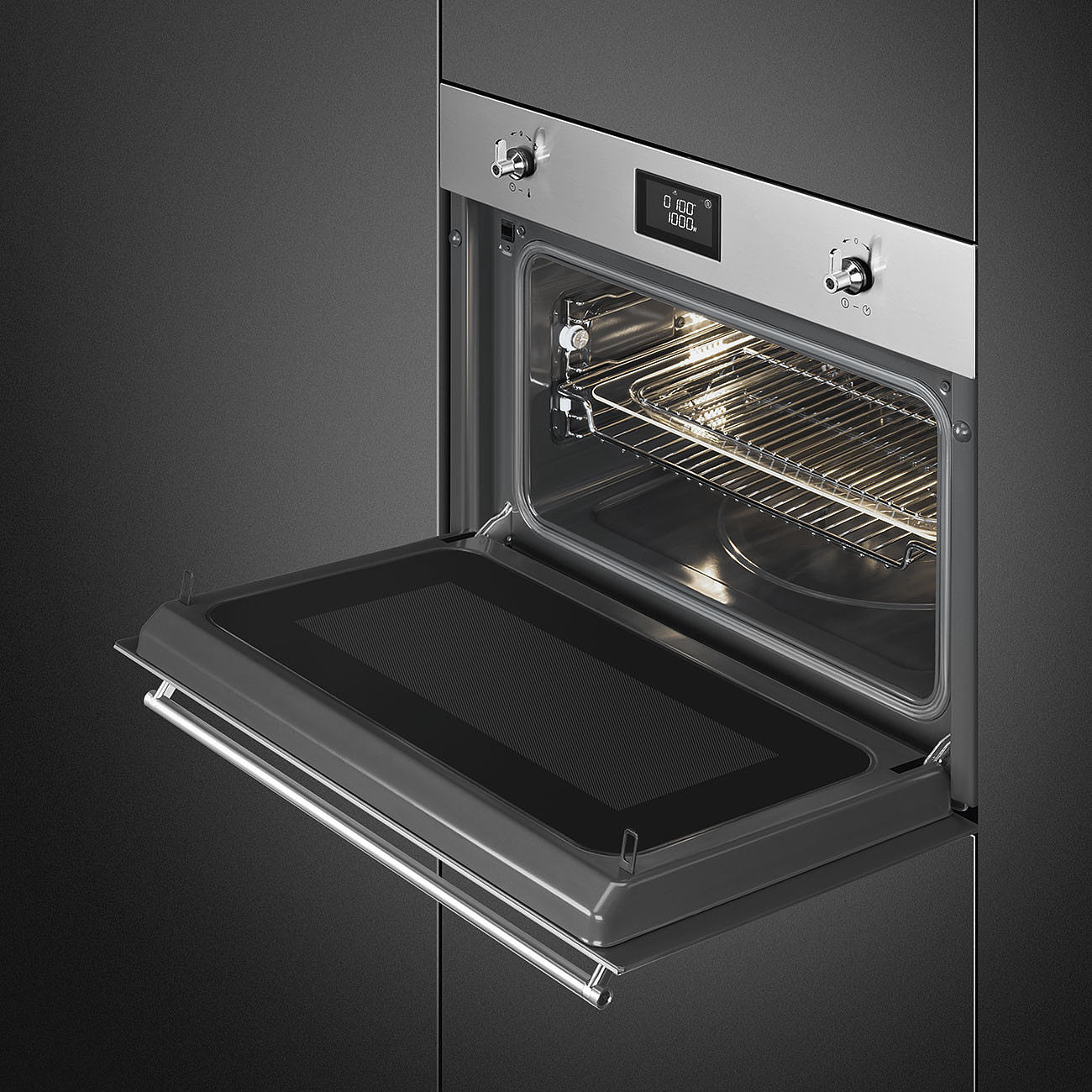 HORNO SMEG COMBINADO MICROONDAS 60CM SF4390MCXAR